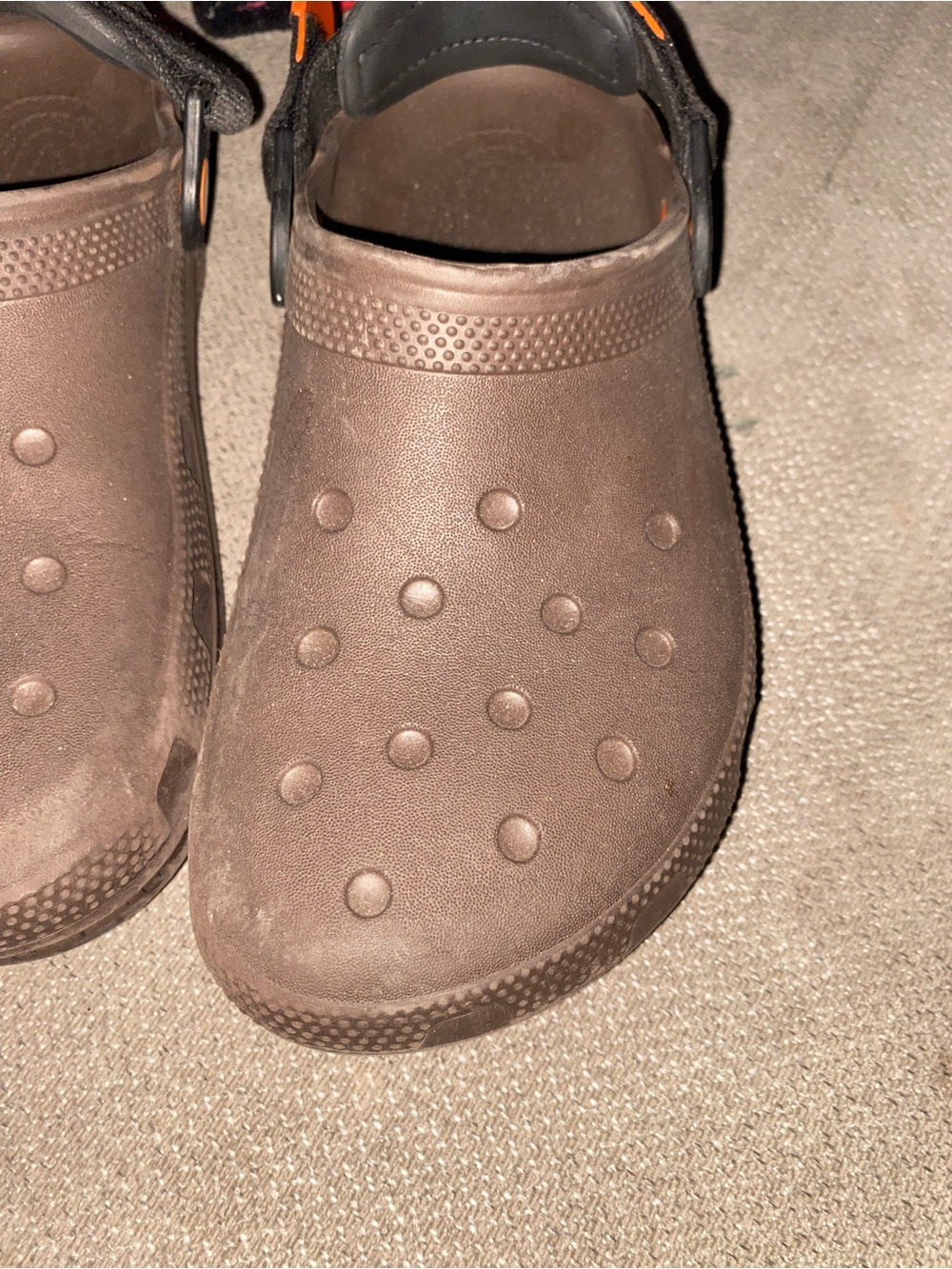 CROCS Classic Brown Slip-On Clogs with Heel Strap